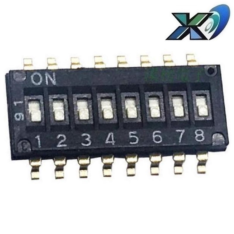 贴片八位拨码开关8位间距1.27MM 迷你8档拨动开关8位脚距1.27MM