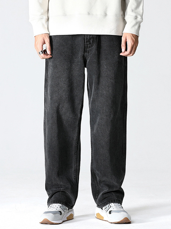 Xxbro ropa de hombre # pantalones de papá de todos los partidos de moda pantalones vaqueros de terciopelo lavados sueltos pantalones rectos de pierna ancha viejos para hombres