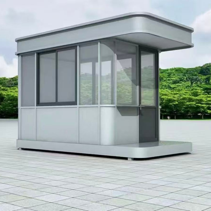 厂家供应户外收费亭不锈钢岗亭小区保安门卫站台可移动吸烟亭闸机