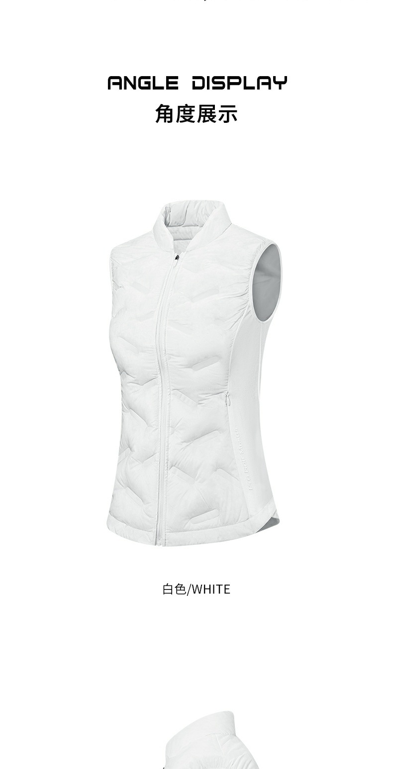 Áo khoác lông vũ golf nữ cổ đứng giữ ấm mùa thu đông — YF749 [giữ ấm và giữ nhiệt/90% vịt nhồi/chống nước và chống gió] vest đen, YF749 [giữ ấm và giữ nhiệt/90% vịt nhồi bông/chống nước và chống gió] vest trắng chi tiết 13