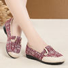 Ethnic breathable slip-ons for mother, ethnic style, soft sole, cotton and linen