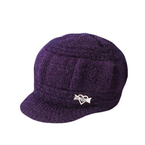 New middle-aged and elderly women's winter woolen hats to keep warm winter granny hats plus velvet autumn and winter knitted hats wholesale