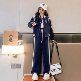女童秋装网红洋气套装童装儿童时尚休闲棒球服大童春秋运动两件套