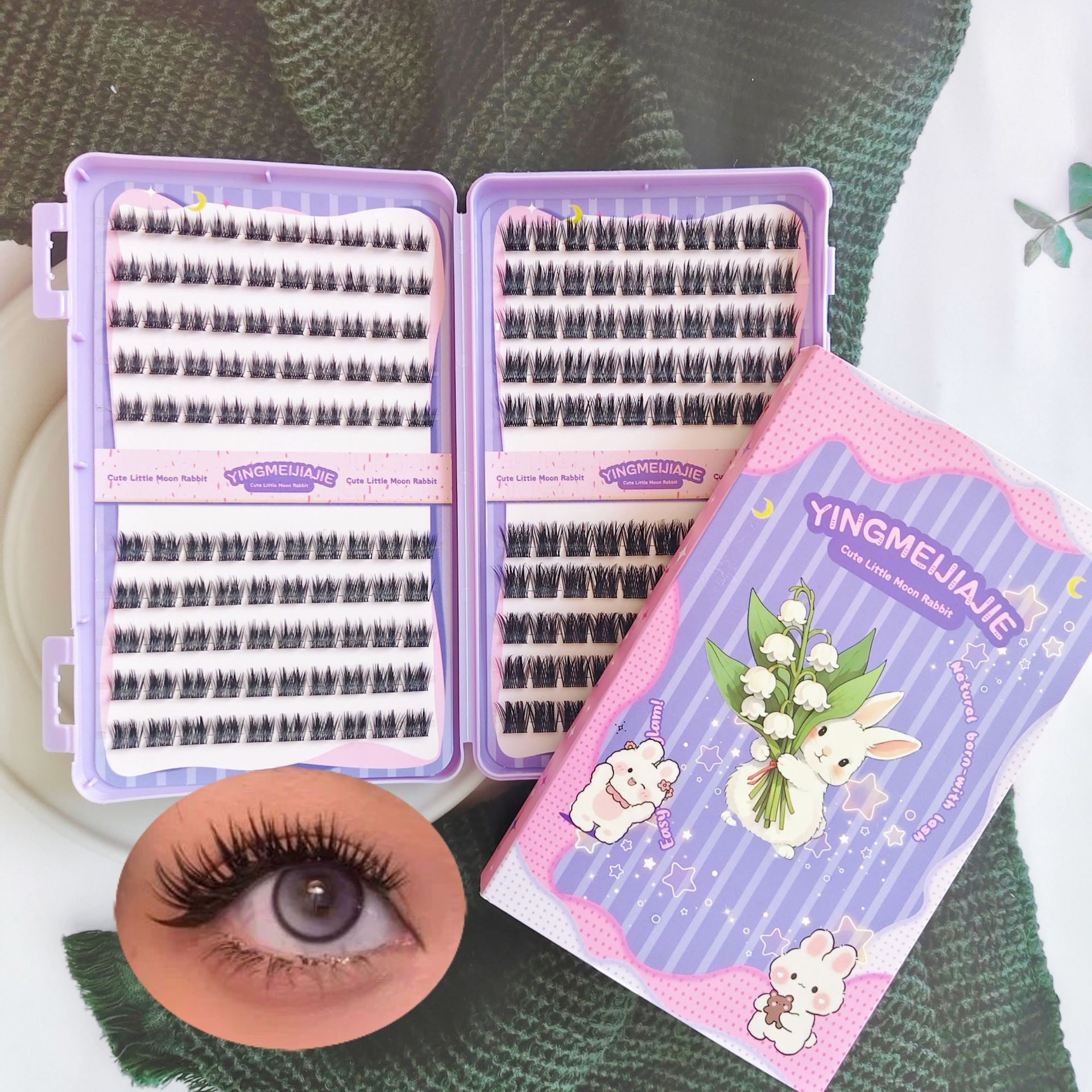 20 filas de paquete de caja de regalo de pestañas falsas transfronterizas, pestañas falsas densas, pestañas falsas sin pegamento.