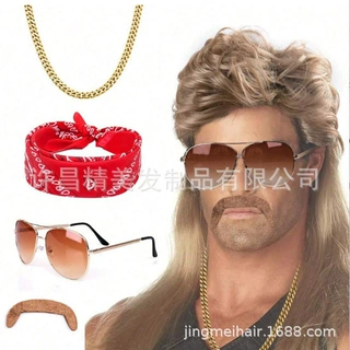 亚马逊COS朋克假发80s年代欧美重金属迪斯科嘻哈摇滚风万圣节