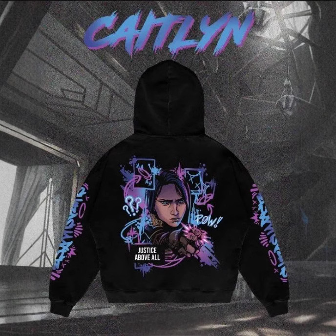 Liga Popular Arcane Jinx Graphic Hoodies All Anime Charact