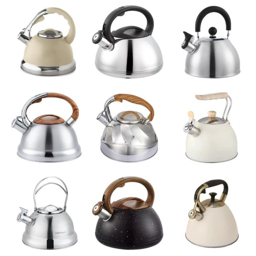 Оптовая продажа высококачественных чайников из нержавеющей стали для дома, с функцией свистка, для международной торговли.