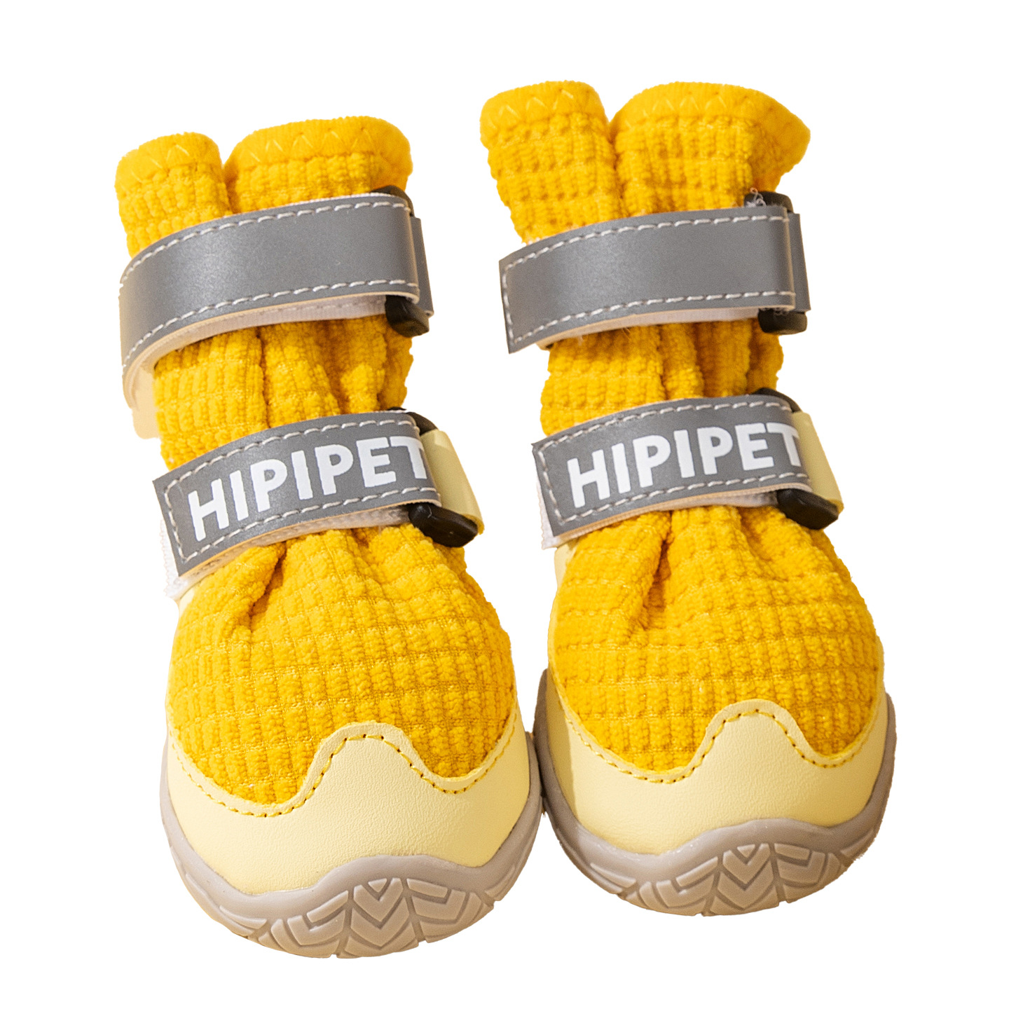Otoño y invierno nuevos zapatos de perros grandes de lana de maíz antideslizante y resistente al desgaste, zapatos de perros de lana mediana y grande para evitar la pérdida de pelo dorado.