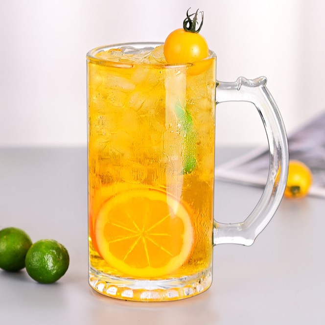 Taza de cerveza Vaso de vidrio grueso Vaso de jugo de vidrio para el hogar de gran capacidad Regalo al por mayor Vaso de cerveza Vaso de agua