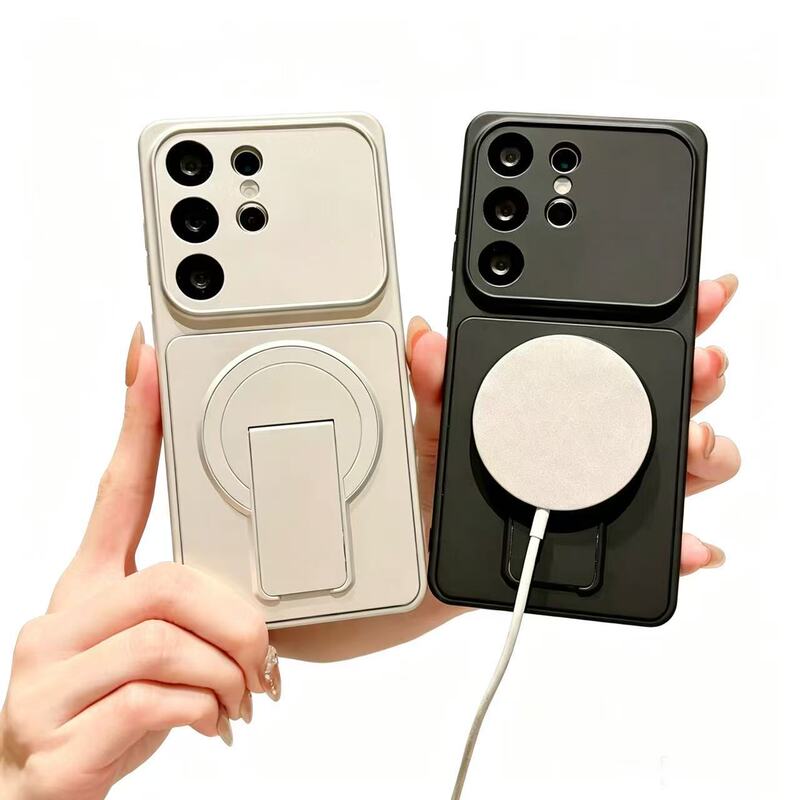 Suitable for Apple 15 16 17Promax Invisible Folding Stand Magnetic Phone Case Cross-Border New Product Multi-Functional