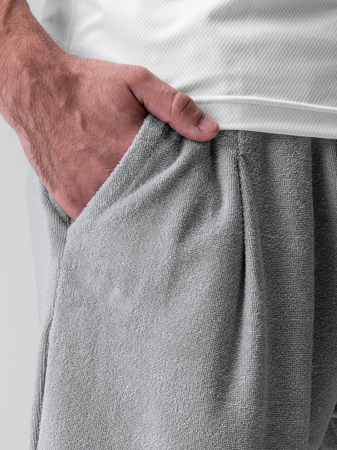 Men's Athletic Terry Cloth Shorts With Drawstring Elastic Waist_voghion.com