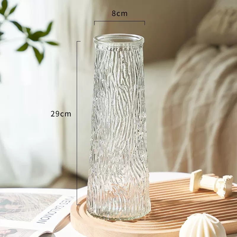 Vaso de vidrio transparente creativo simple europeo de alto nivel de flores hidropónicas decorativas de escritorio de la sala de estar