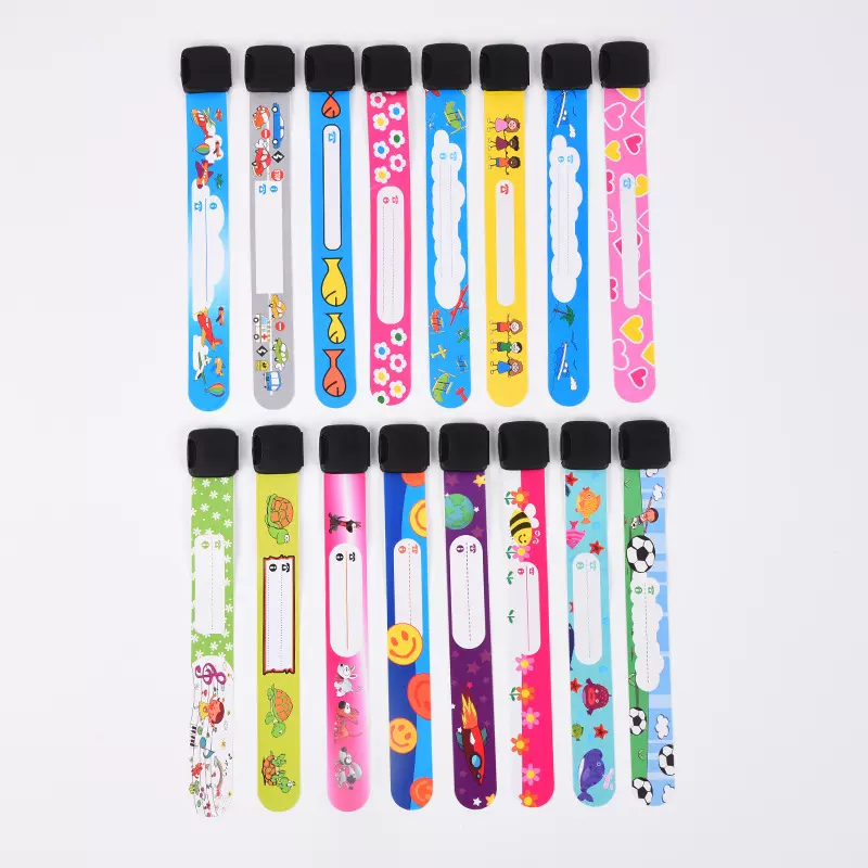 儿童防走失腕带幼儿园新生儿分班腕带书写记名腕带重复防水卡通腕