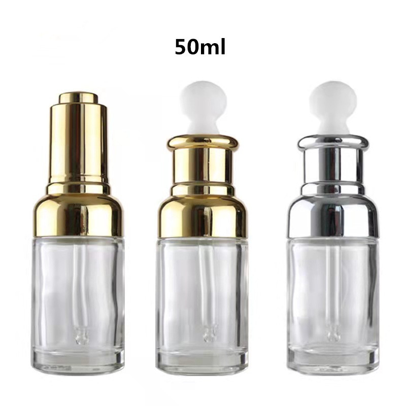 现货50ml精油瓶 透明玻璃瓶 滴管瓶 乳液瓶