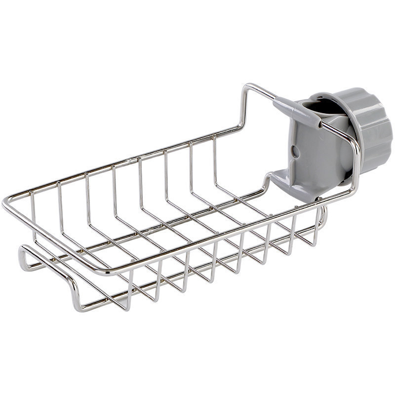 Faucet draining storage rack kitchen shower tube dish brush storage multi-functional stainless steel countertop storage household Faucet draining storage rack kitchen shower tube dish brush storage multi-functional stainless steel countertop storage household