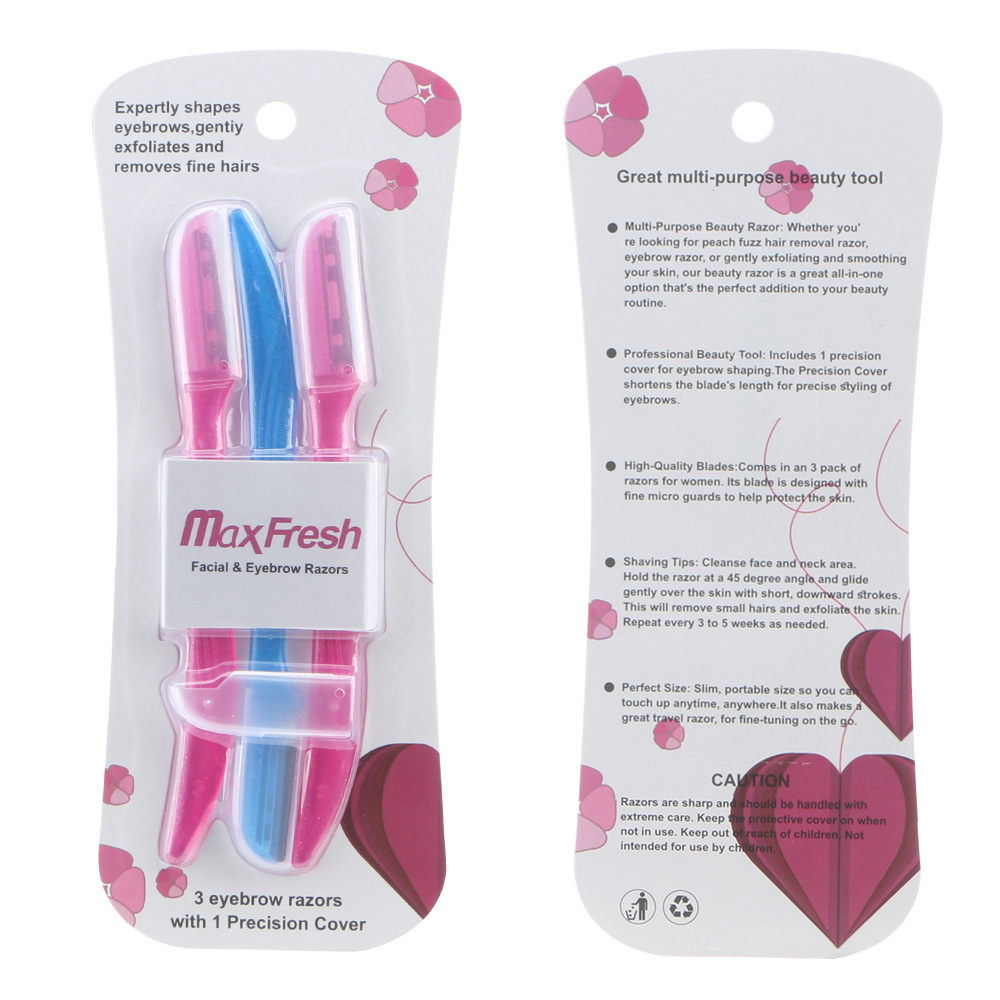 Fábrica al por mayor de plástico ceja trimmer principiante neto cuidado de la ceja trimmer maquillaje del hogar raspador de cejas herramienta de belleza