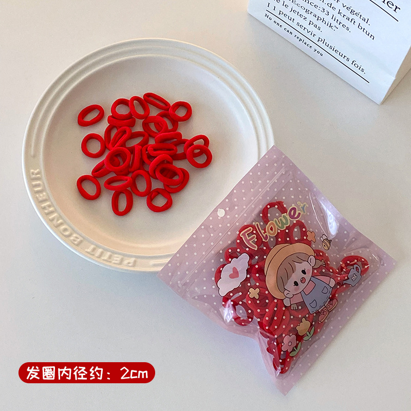 100 paquetes _ colorido pequeño bebé anillo de cabello para niños cuerda de cabello alta elástica no lesionada banda de cabello para mujeres con joyas de cabello para niñas