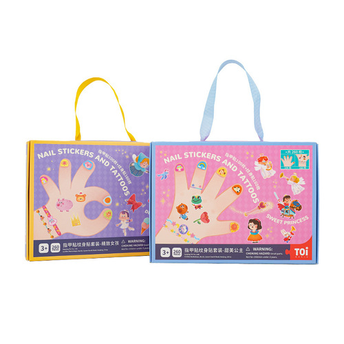 TOI Tuyi children's nail stickers non-toxic and odorless girl tattoo stickers nail art stickers cartoon stickers baby toys