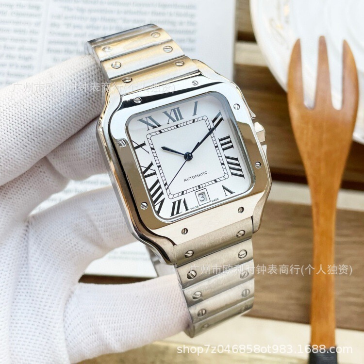 Santos Watch Fully Automatic Mechanical Watch Couple Style Fashion Blue Balloon Dumont Roman Series Cross-Border Wholesale Direct