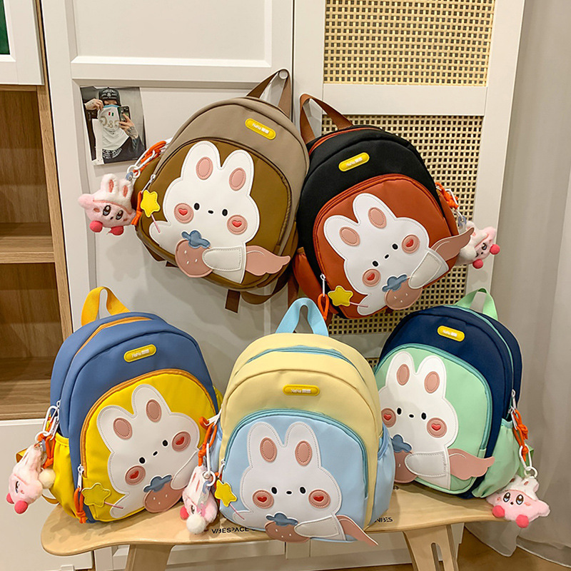 2025 nueva mochila escolar para niñas jardín de infantes mochila de viaje para hombres caricaturas bonitas conejos niños jardín de infantes mochila