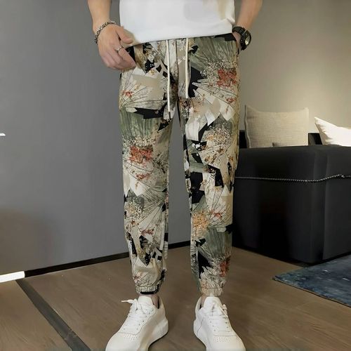 Summer men's new autumn flowy trendy casual pants, fashionable and versatile loose ankle style stylish harlon