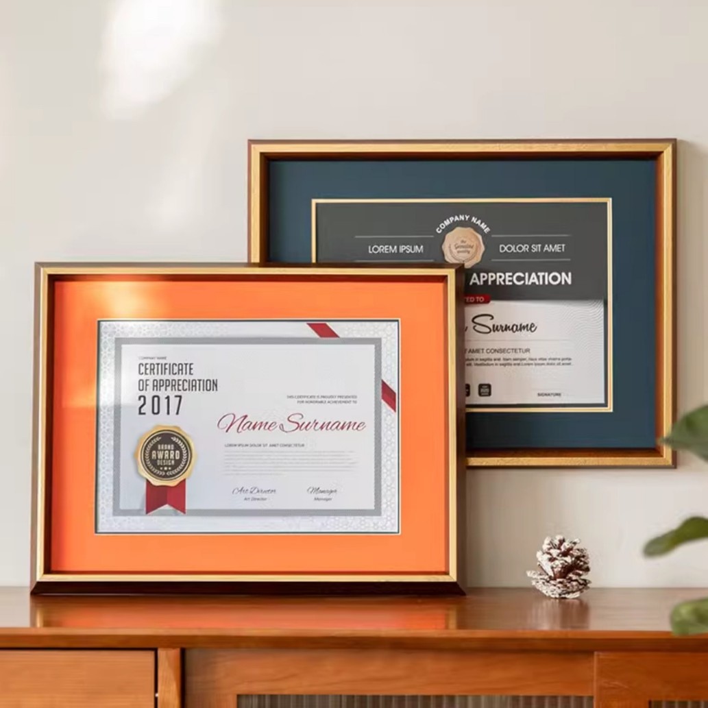 Certificate of Honor Frame A4/A3 Thickened Solid Wood Photo Frame Graduation Certificate Frame Business Conference Commendation Display Frame