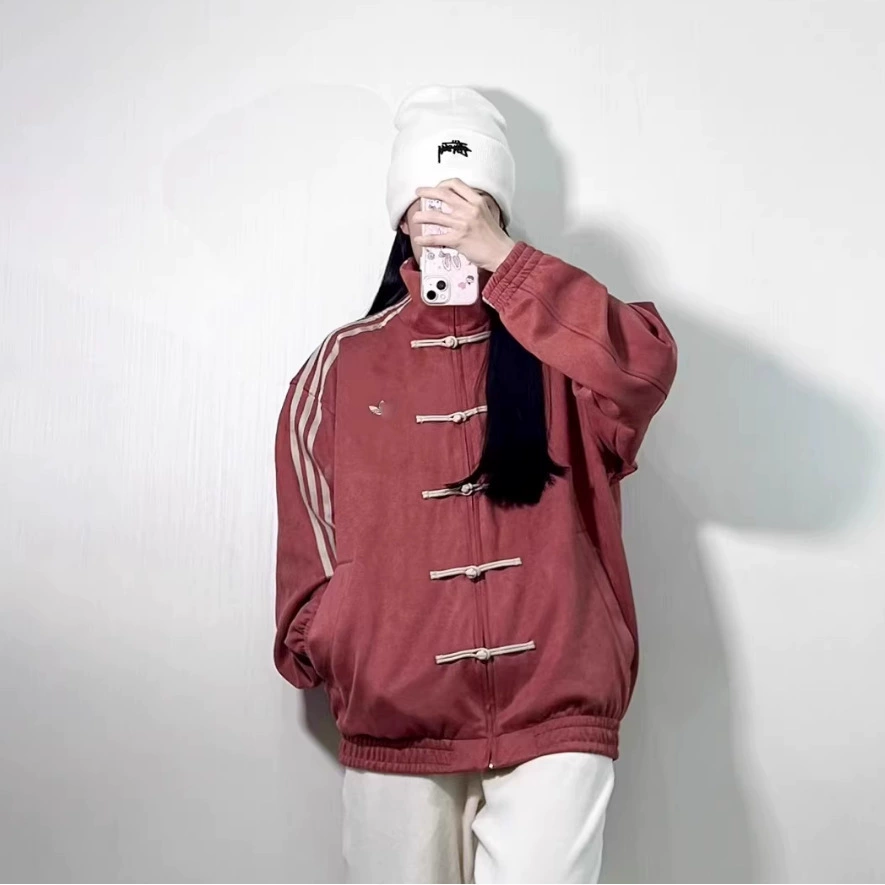 Ретро новая полосатая куртка в китайском стиле с дисковыми пуговицами, спортивное пальто | Многослойная одежда в стиле колледжа с длинными рукавами на осень и зиму.