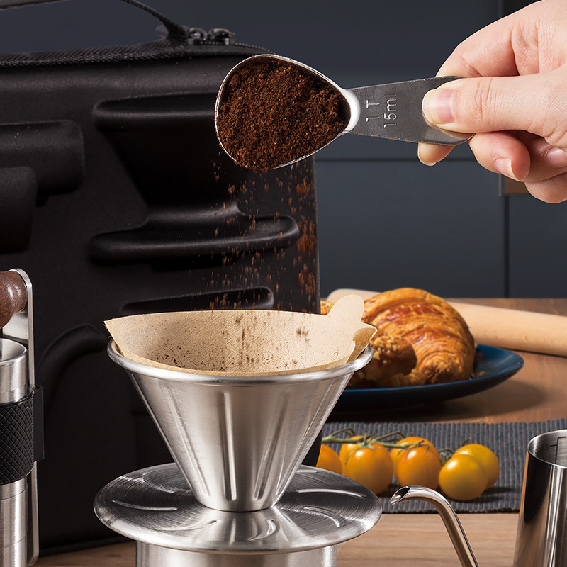 Kit de café de campamento al aire libre equipo de café de viaje portátil cafetera de café molino de mano cafetera