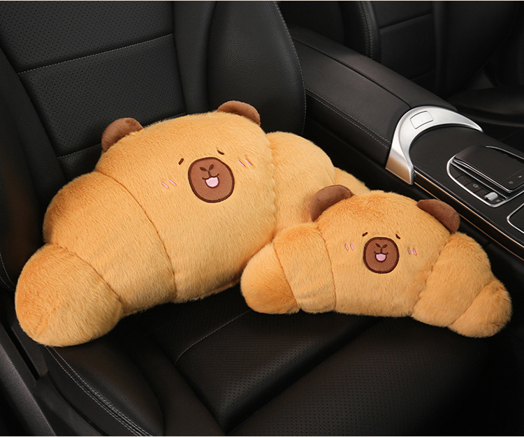 Plush Car Headrest Pillow, Neck Pillow, Cute Cushion, Car Seat Cushion, Cartoon Quirky Croissant Muscle Kt