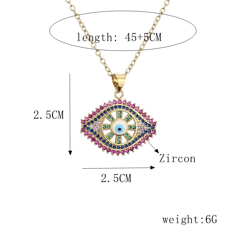 Shiny Devilu0027S Eye Copper Necklace Plating Zircon Copper Necklaces