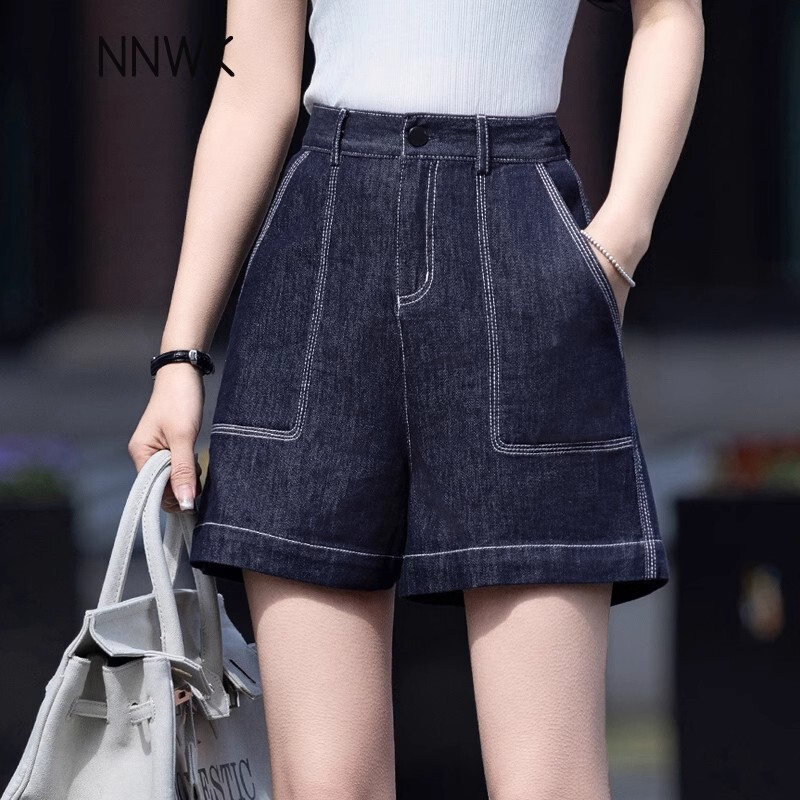 Tannin Blue Four-point Denim Shorts Women's Summer Thin 2025 New High Waist Loose Casual All-match Wide-leg Pants Tannin Blue Four-point Denim Shorts Women's Summer Thin 2025 New High Waist Loose Casual All-match Wide-leg Pants