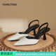 Women's Sandals Summer Fashion New Shoes Women's Spring French Not Tired Shoes 2024 Spring Women's High Heeled Shoes