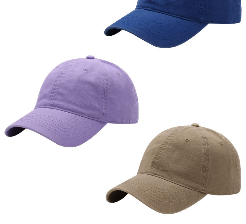 Combed Cotton Baseball Cap Solid Color Water Washed Hat Simple Trendy Duck Bill Cap Outdoor Popular Versatile Soft Top Sun Visor Hat