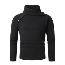 25时尚休闲男士英伦风上衣外贸堆堆领长袖毛衣秋冬针织衫大码跨境