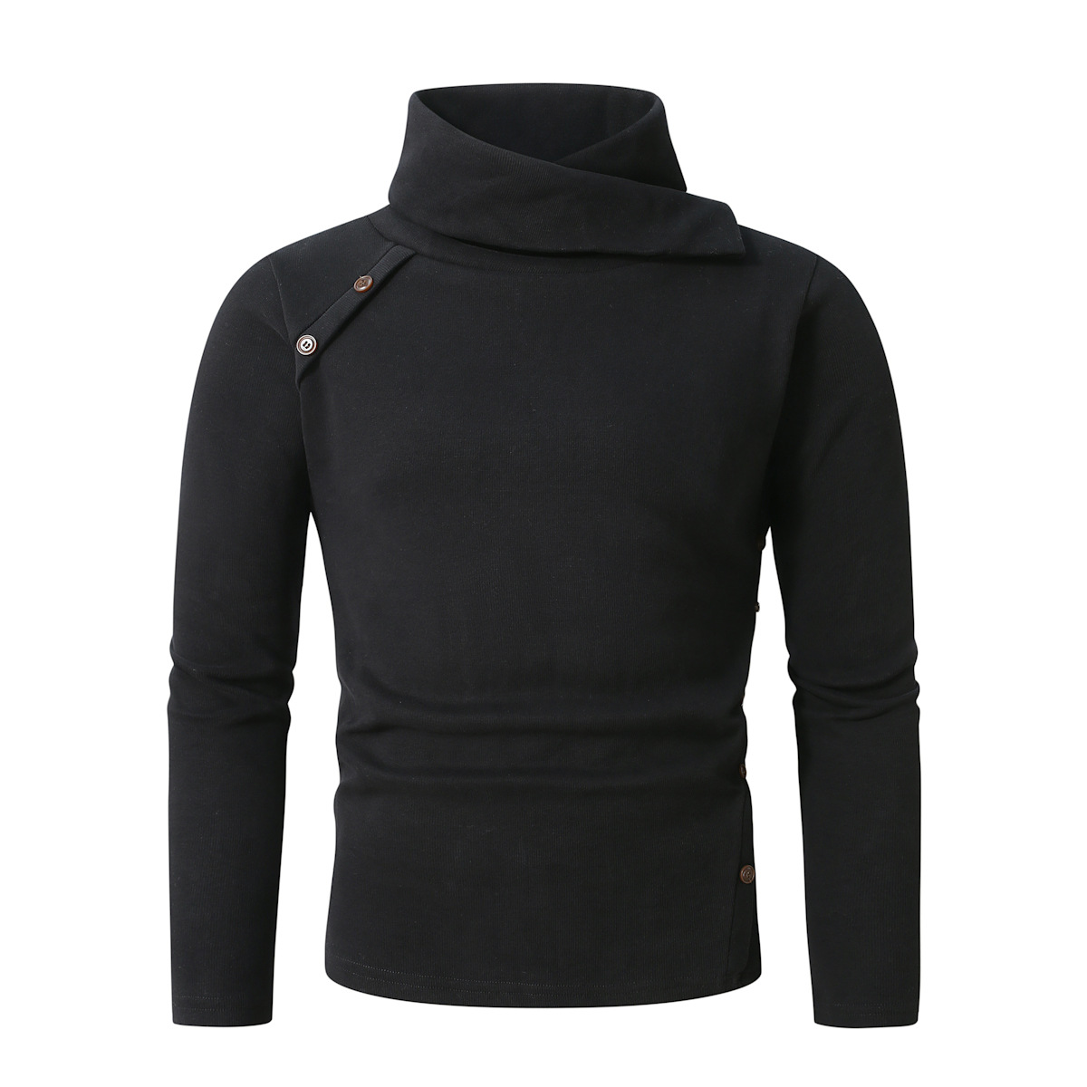 25时尚休闲男士英伦风上衣外贸堆堆领长袖毛衣秋冬针织衫大码跨境