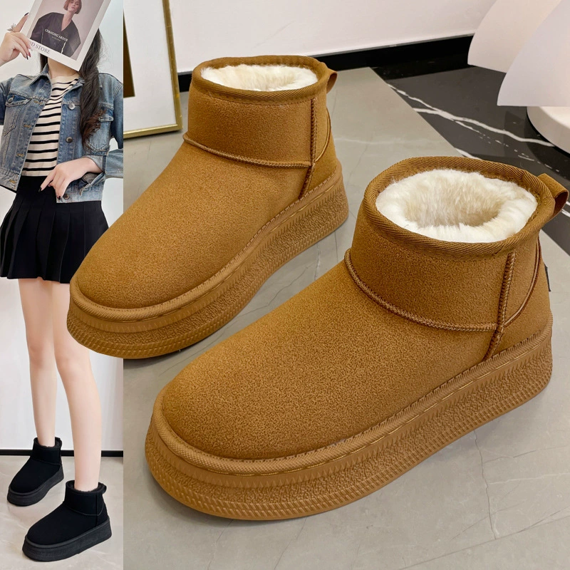 Северо-восточные снежные сапоги женского пола 2024 зимние нескользящие толстые короткие сапоги снежные сапоги плюс бархат