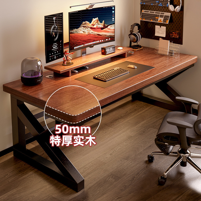 Carefully Selected Solid Wood Computer Desk, Desktop Gaming Table, Home Study Desk, Simple Writing Desk, Adult Office Desk, Double Desk