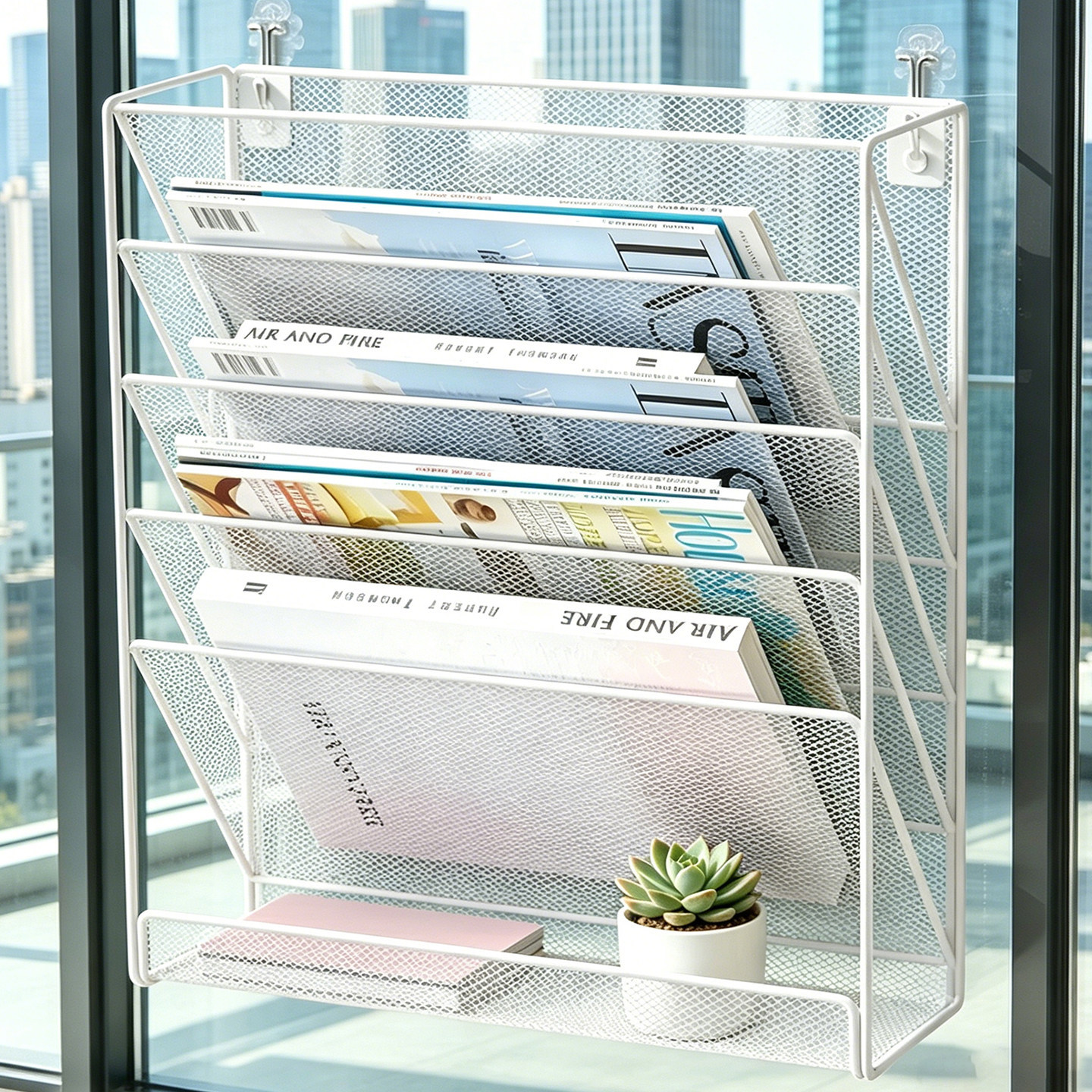 Organizador de Archivos de Pared A4 de Metal Multifuncional para Oficina image 1