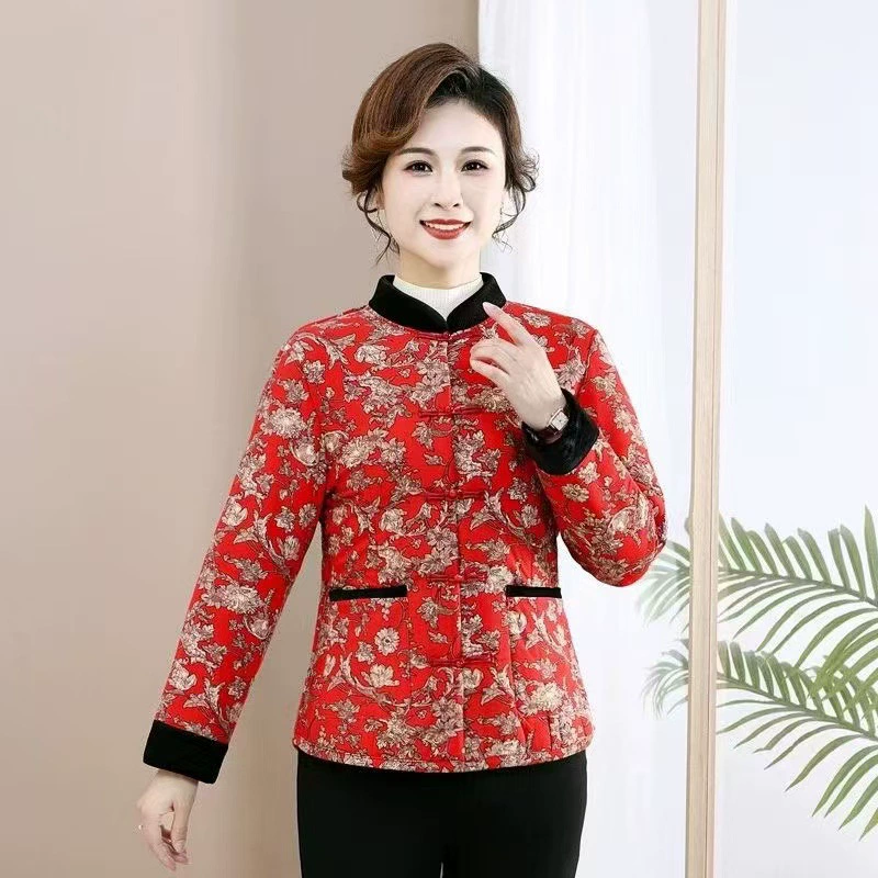 Люди среднего и пожилого возраста сломанные цветы осенние и зимние хлопчатобумажные куртки