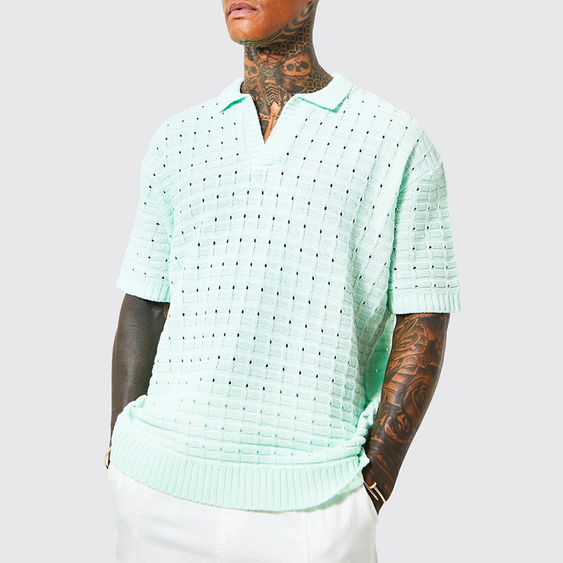 Summer Season Women's Solid Color Patchwork T-shirt Men's Clothing