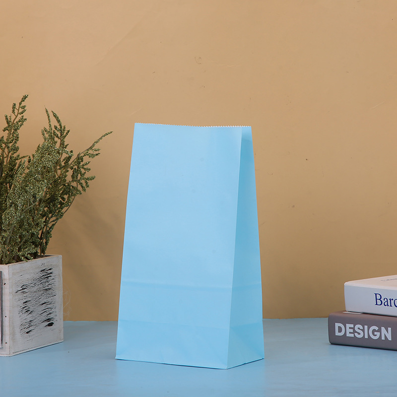 Bolsas de papel Kraft de color sólido para alimentos, dulces, fiestas de cumpleaños, regalos, diseño creativo de boutique