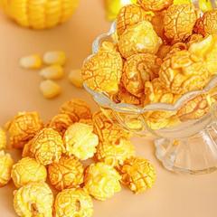 [Full Carton, 100 Packs] Popcorn, American-Style, Spherical, Creamy Caramel Flavor – Puffed Corn Snack, Corn Blossom Delight