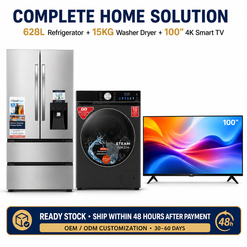 Foreign trade export refrigerators, TVs, and washing machines three-piece set Luxury Smart Home Appliance Foreign trade export refrigerators, TVs, and washing machines three-piece set Luxury Smart Home Appliance