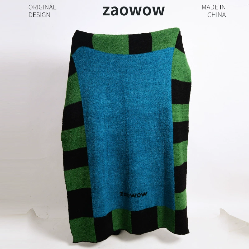 Лежащий zwow Мемфис в клетку, двустороннее толстое полотно, половинный меховый плед, плед облачное норковое бархатное покрытие