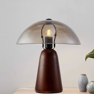 Post-modern light luxury designer wood grain living room bedroom study creative personality Art simple bedside decorative table lamp