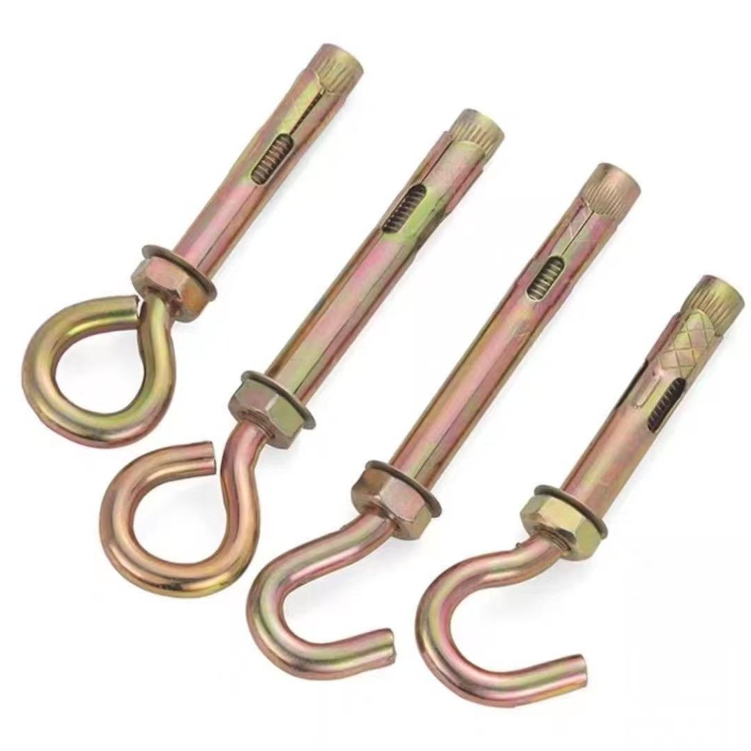 地板膨胀螺丝螺栓带孔膨胀热水器钩沉头内膨胀彩锌羊眼圈六角膨胀