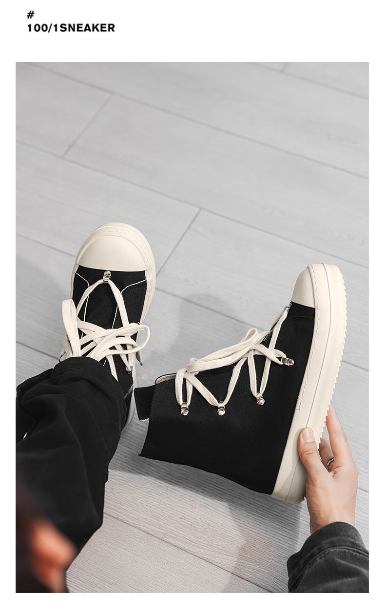 Sneakers alte in pelle da uomo con design a stella_voghion.com