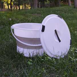 可折叠式户外水桶家用储水桶便携式洗脸盆折叠水桶带盖水桶套装无