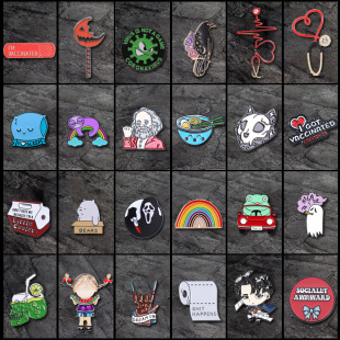 European and American Cartoon Metal Brooch Clothing Coat Hood Bag Collar Pin Cost-effective Decorative Personality Accessories Cute Animal Badge