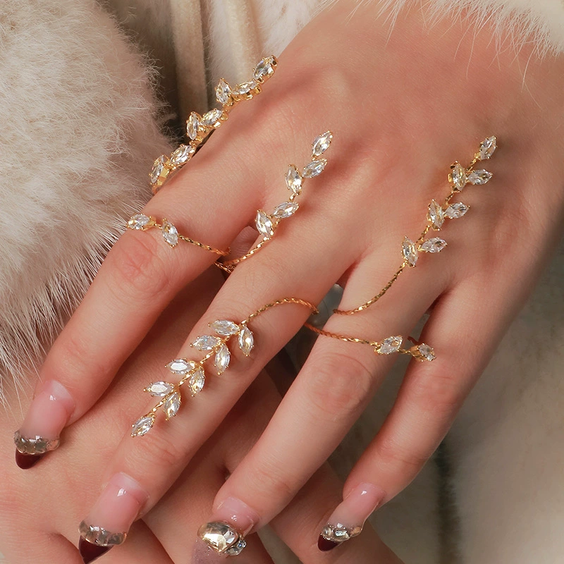 Популярный браслет в форме листа Amazon, доступный роскошный стиль, браслет с цирконом, модные универсальные аксессуары, браслет